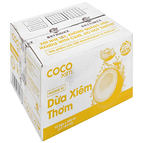 01 Thùng/ 12 Hộp 330mL Nước Dừa Thơm Nguyên Chất 100% COCOXIM