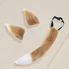 Fox Ears Tail Cosplay Props Hair Clips Attractive for Halloween