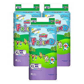 Combo 3 Tã Quần Goo.N Friend Gói Cực Đại XL42 (42 Miếng) + Tặng Kèm 15 Miếng