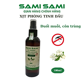 Bình xịt phòng tinh dầu sả chanh, bạc hà, quế, hoa lài, lavender đuổi muỗi SAMI SAMI 100ml khử mùi hiệu quả mùi tự chọn