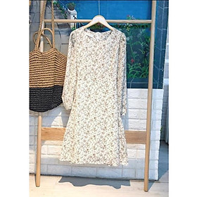 Đầm suông nữ hoạ tiết hoa kèm dây thắt eo AH18