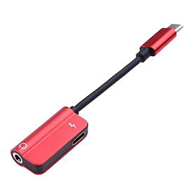 Fun 2-in-1 Type C male to 3.5mm Jack Adapter Earphone Cable AUX Audio Converter for Xiaomi Mi 6 Type-C Fast Charge