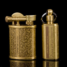 Mua Vỏ Bộ Set Hột Quẹt Bật Lửa Xăng Đá Jifeng JF-018B Kiêm Bình Đựng Xăng Đồng Đồng Nguyên Chất Cao Cấp