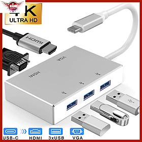 Mua Hub USB C ra HDMI  VGA  USB 3.0 cho Macbook  Samsung dex