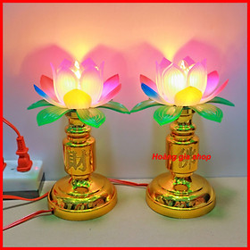 Mua Bộ 2 đèn thờ cúng hoa sen -  đèn thờ thổ địa - thờ phật