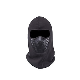 Mũ Trùm Đầu Unisex Bằng Lông Cừu Giữ Ấm - Đen