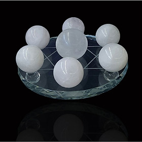 Mua Đĩa Thất Tinh Trận Đồ Đá Thạch Anh Trắng Tự Nhiên - 15cm - Hợp Mệnh Kim Thuỷ