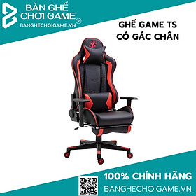 Ghế chơi game TS có gác chân thư giãn, ngả 135 độ, xoay 360 độ