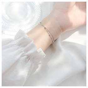 Lắc tay bạc Pansy Store, vòng tay layer Galix Bracelet