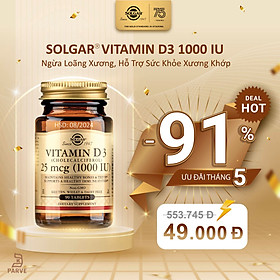 [DEAL SỐC XẢ KHO] Viên uống hỗ trợ chăm sóc sức khỏe xương khớp  SOLGAR Vitamin D3 1000IU