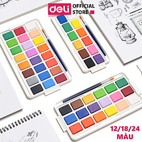 Màu Nước Dạng Nén Deli - 12 Màu/18 Màu/24 Màu - 73868 / 73869 / 73870