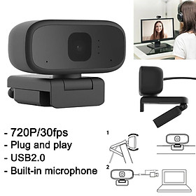 720P HD Live Camera Office Remote Conference Webcam Desktop Laptop Computer PC Camera Built in Microphone Clip-On
