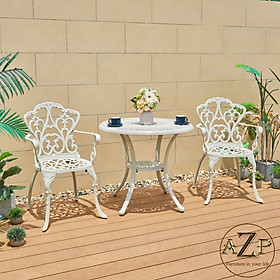 Mua Bộ Bàn Ghế 80cm Sân Vườn Ngoài Trời Outdoor Ban Công (100% Nhôm Đúc) Hàng Nhập Khẩu 100