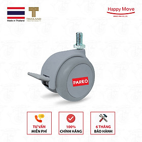 Mua Bộ 4 bánh xe cọc vít ren có khóa 38-50mm cho ghế/bàn xoay văn phòng nội thất - tải 40kg - Happy Move Thái Lan