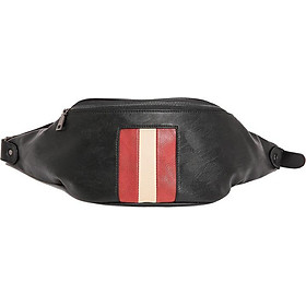Fashion Striped Pattern Chest Bag PU Leather Waterproof Waist Pack