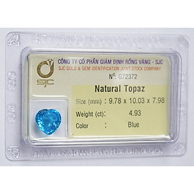 Mua Mặt Đá Quý Topaz Mài Giác Trái Tim Tự Nhiên Kiểm Định