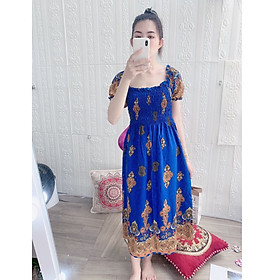 Đầm xuông nữ họa tiết thổ cẩm