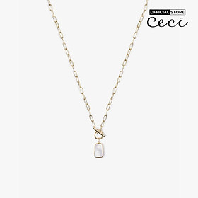 CECI - Dây chuyền nữ chuỗi xích lớn phối mặt ngọc thời trang CC4-01000285