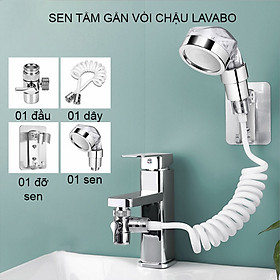 Sen tắm tăng áp gắn vòi chậu rửa Lavabo thông minh tiện dụng