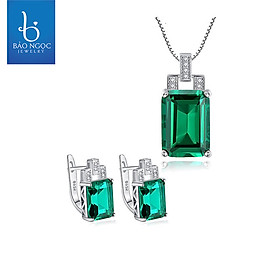 Bộ Trang Sức Bạc Ngọc Lục Bảo - BDM2315 - Bảo Ngọc Jewelry