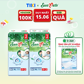 [Mẫu mới] Combo 2 Tã dán người lớn SunMate XA2 mới size XL-18+2 miếng