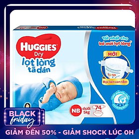 Tã Dán Sơ Sinh Huggies NB74 - Dưới 5kg (74 Miếng)