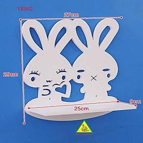 Mua Kệ treo tường trang trí hình 2 chú thỏ – Nội thất lắp ráp