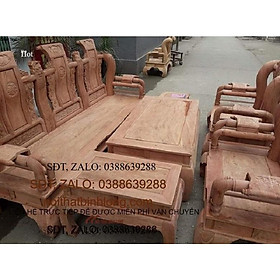 Mua bộ bàn ghế tần thủy hoàng gỗ gõ tay 12 bàn đục đẹp