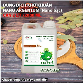 (2 lít) Dung dịch khử khuẩn nano bạc argentum chuyên dùng cho máy phun khói, khử mùi ẩm mốc, virut