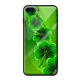 Ốp kính cho iPhone 8 Plus mẫu NỀN XANH LÁ 4 - Hàng chính hãng