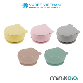MinikOiOi Chén ăn kèm nắp đậy silicone cao cấp cho bé có đế hít chống trơn an toàn và tiện lợi