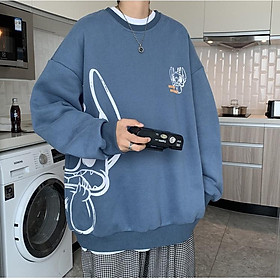 Áo Sweater Nỉ Bông Love Wins Thu Đông Ulzzang hiphop In Unisex Form Rộng Cartoon Stitch