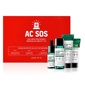 Bộ Kit 4 Sản Phẩm Dưỡng Da Làm Giảm Mụn Some By Mi AHA-BHA-PHA 30 Days Miracle AC SOS Kit