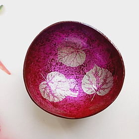 Mua Bát Gáo Dừa Sơn Mài Nghệ Thuật Hình Ba Chiếc Lá Hồng  Bát Dừa Ăn Salad  Smoothie  Đồ Tráng Miệng  Decor Của Vitrapro