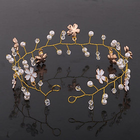 Elegant  Crystal Flower Pearls Headband Headpieces Hair Accessories