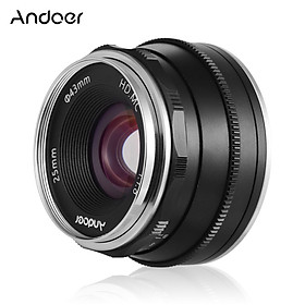Andoer 25mm F1.8 Manual Focus Lens Large Aperture Compatible with Canon M1/ M2/ M3/ M5/ M6/ M10/ M100/ M50 EOS M-Mount