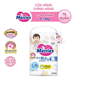 Tã bỉm quần Merries size L - 44 miếng dành cho bé từ 9 - 14kg