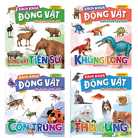 Sách - Combo 4 cuốn Bách Khoa Động Vật Dành Cho Trẻ Nhỏ - Thú Cưng - Côn Trùng - Khủng Long - Động Vật Tiền Sử