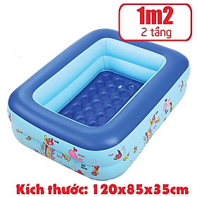 Mua Bể phao 1m20 loại dày 2 tầng tặng kèm miếng vá - bể bơi cho bé - Chọn mua kèm bơm điện khi đặt hàng