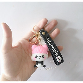 Móc khóa hình gấu trúc, bò sữa đáng yêu