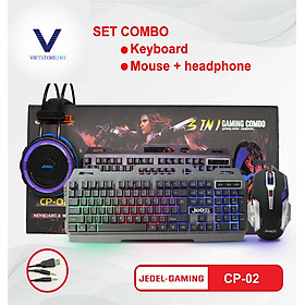 Combo Phím + Chuột + Tai Nghe JEDEL CP-02 - Hàng chính hãng