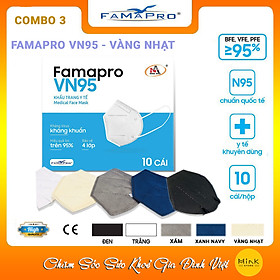 [COMBO 3 - FAMAPRO VN95] - Khẩu trang y tế kháng khuẩn 4 lớp Famapro VN95 đạt chuẩn N95 (10 cái/ hộp)