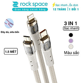 Mua Dây cáp sạc nhanh 3 in 1 Rockspace G20 dây dù  sạc 3 thiết bị cùng lúc - Hàng chính hãng bảo hành 12 tháng