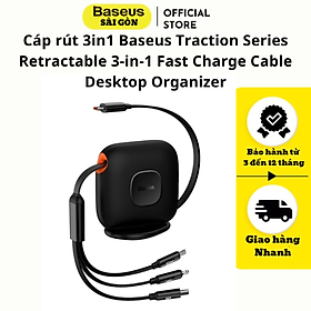 Mua Cáp rút 3in1 Baseus Traction Series Retractable 3-in-1 Fast Charge Cable Desktop Organizer- hàng chính hãng