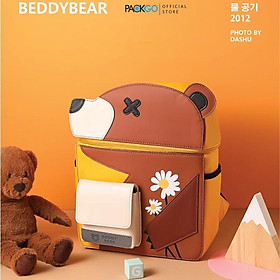 Balo Beddy Bear cho Bé học Mẫu giáo Từ 05 tuổi trở lên Cute Bag 2.0 họa tiết Gấu Nâu - Thiết kế chống gù lưng - Bảo hành chính hãng 2 năm