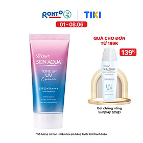 Tinh chất chống nắng nâng tông Skin Aqua Tone up Lavender cho da tối màu & da vàng Sunplay Skin Aqua Tone Up UV Essence Lavender SPF 50+ PA++++ 50g