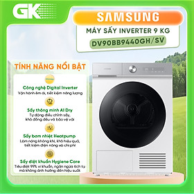 Máy sấy bơm nhiệt Samsung 9 kg DV90BB9440GH/SV - Hàng chính hãng