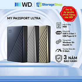 Ổ Cứng Di Động Western Digital WD My Passport Ultra Silver 2.5'' 1TB 2TB 4TB - Hàng Chính Hãng