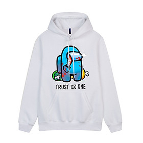 Áo Hoodie Among Us Hình Xanh Màu Trắng Chất Nỉ Mềm Mịn Hình In 3D Sắc Nét Dễ Phối Đồ Nam Nữ Đều Mặc Đẹp