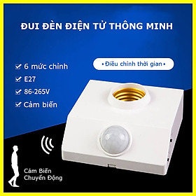 Mua Đui đèn cảm ứng chuyển động đuôi xoáy E27 tự động Bật/Tắt  đui đèn cảm biến hồng ngoại thông minh